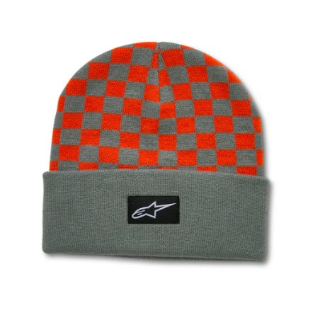 ALPINESTARS - BERRRETTO INVERNALE CHECKERED CUFF BEANIE - VERDE/ARANCIONE