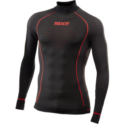SIX2 - MAGLIA INTIMO TECNICO INVERNALE MANICHE LUNGHE TS3 BLAZE FIT - NERO/ROSSO