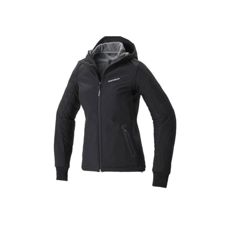 SPIDI - GIACCA MOTO DONNA URBAN HOODIE ARMOR LADY - NERO