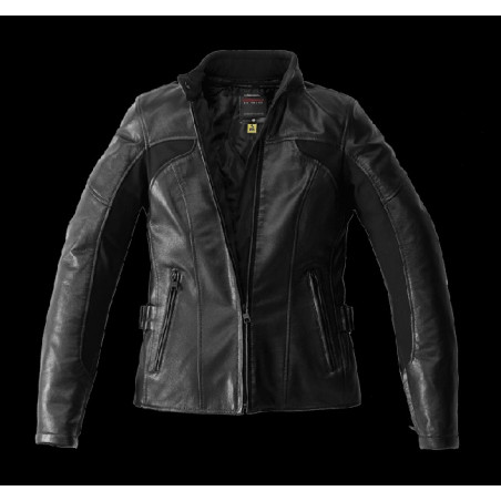 SPIDI - GIACCA MOTO IN PELLE DONNA MYSTIC NERO