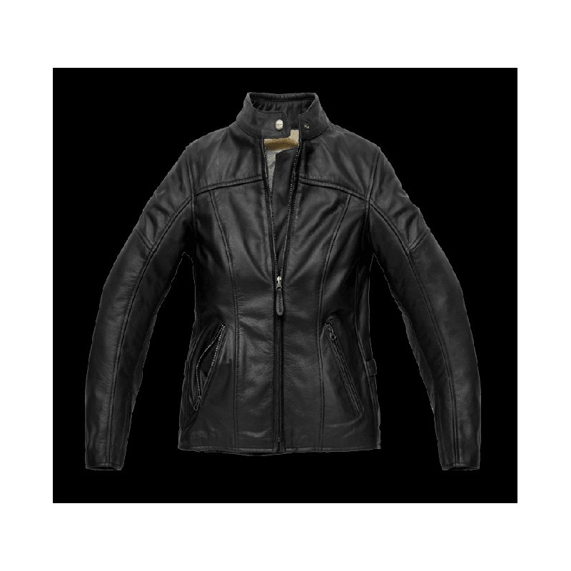 SPIDI - GIACCA MOTO IN PELLE DONNA ROCK LADY NERO