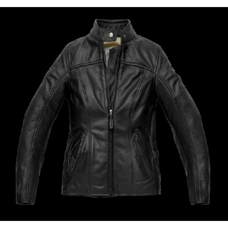 SPIDI - GIACCA MOTO IN PELLE DONNA ROCK LADY NERO
