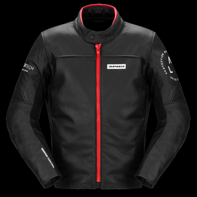 SPIDI - GIACCA MOTO IN PELLE GENESIS NERO/ROSSO