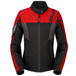 SPIDI - GIACCA MOTO IN TESSUTO DONNA CORSA H2OUT LADY D315-071 NERO/ROSSO