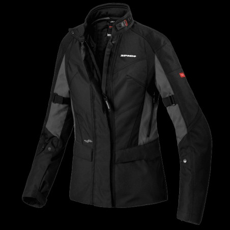 SPIDI - GIACCA MOTO TOURING DONNA TRAVELER 2 CURVY NERO/GRIGIO