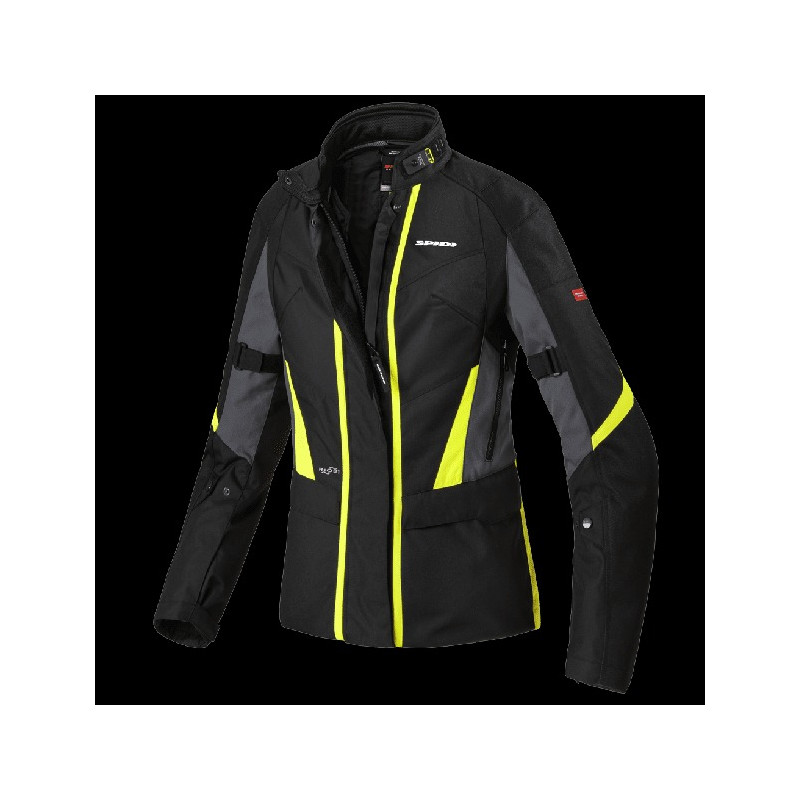 SPIDI - GIACCA MOTO TOURING DONNA TRAVELER 2 - NERO/GIALLO FLUO