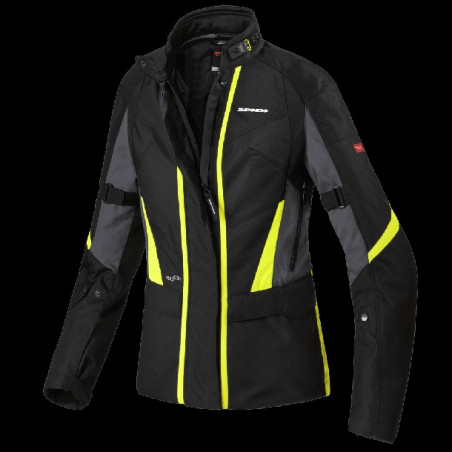 SPIDI - GIACCA MOTO TOURING DONNA TRAVELER 2 - NERO/GIALLO FLUO