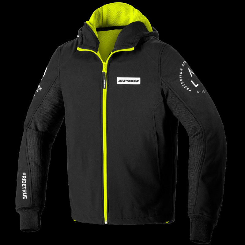 SPIDI - GIACCA MOTO URBAN HOODIE ARMOR EVO NERO/GIALLO FLUO