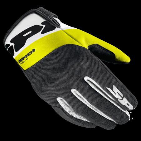 SPIDI - GUANTI MOTO ESTIVI FLASH-KP NERO/BIANCO/GIALLO FLUO
