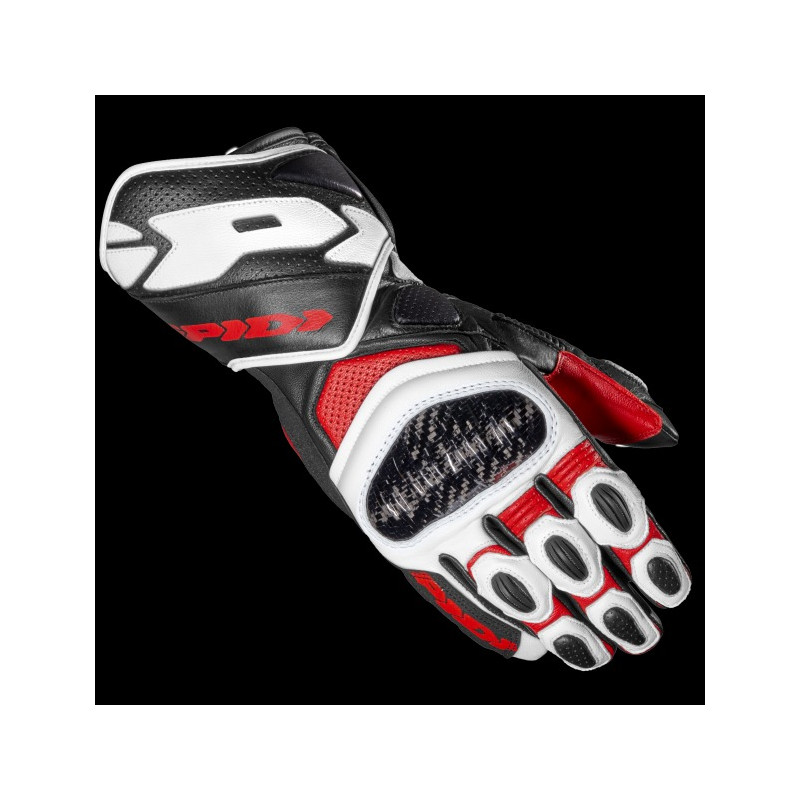 SPIDI - GUANTI MOTO IN PELLE CARBO 7 NERO/BIANCO/ROSSO