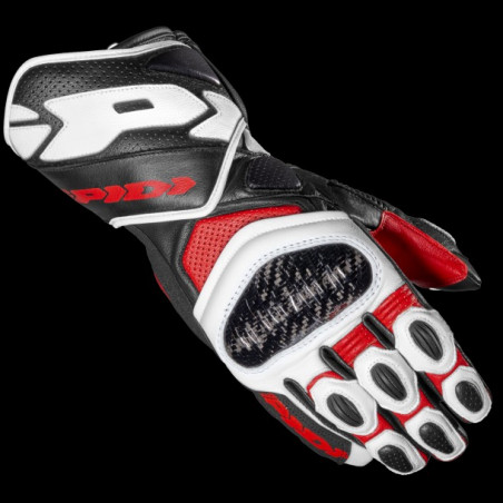 SPIDI - GUANTI MOTO IN PELLE CARBO 7 NERO/BIANCO/ROSSO