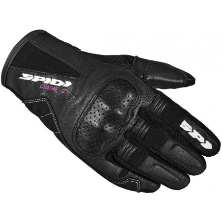 SPIDI - GUANTI MOTO IN PELLE DONNA CHARM 2 NERO/ROSA