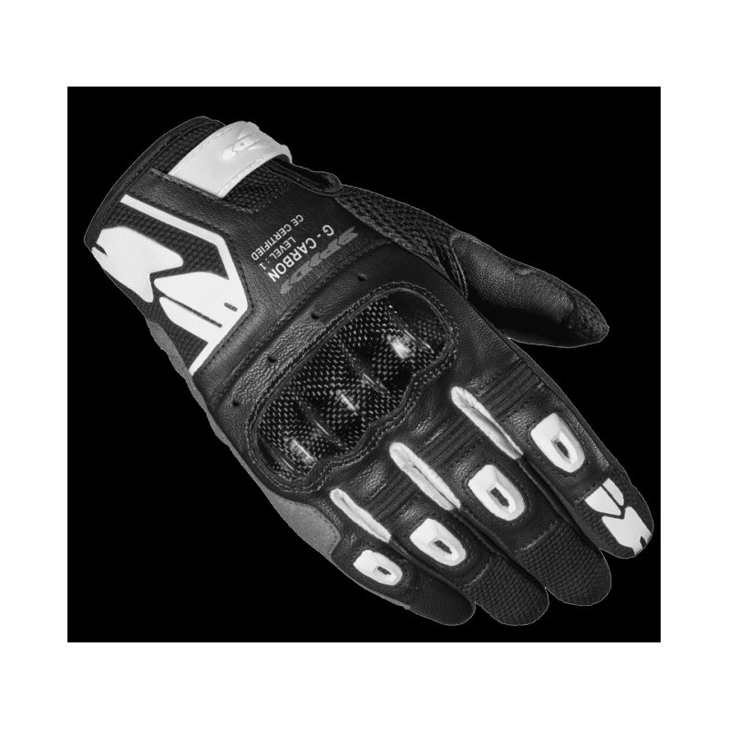 SPIDI - GUANTI MOTO IN PELLE DONNA G-CARBON NERO/BIANCO