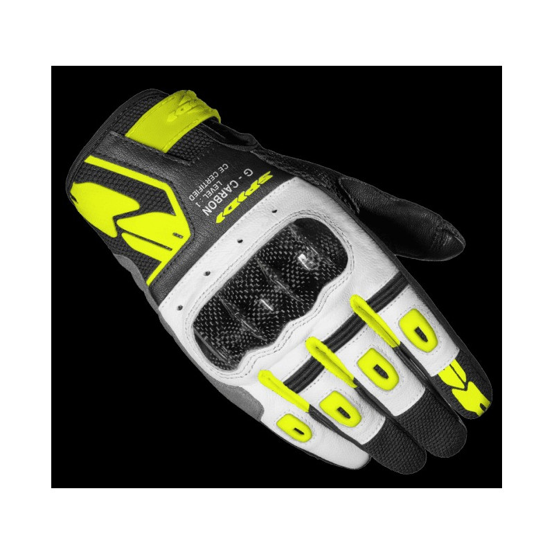 SPIDI - GUANTI MOTO IN PELLE DONNA G-CARBON NERO/GIALLO FLUO