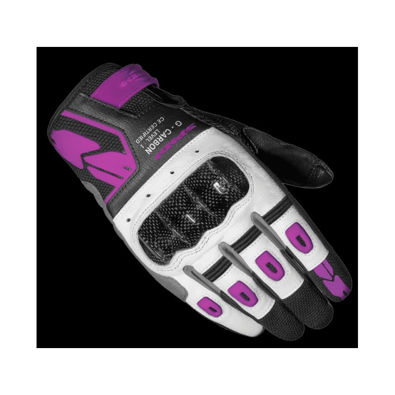 SPIDI - GUANTI MOTO IN PELLE DONNA G-CARBON NERO/ROSA