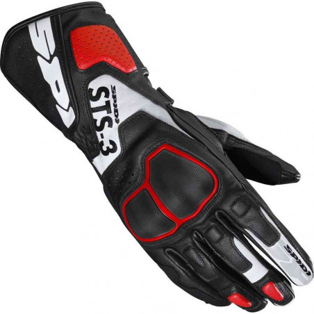 SPIDI - GUANTI MOTO IN PELLE DONNA STS-3 NERO/BIANCO/ROSSO