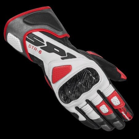 SPIDI - GUANTI MOTO IN PELLE STR-6 NERO/BIANCO/ROSSO