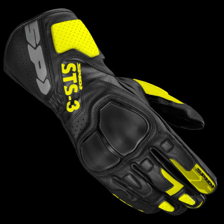 SPIDI - GUANTI MOTO IN PELLE STS-3 NERO/GIALLO FLUO