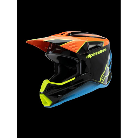 ALPINESTARS - CASCO MOTOCROSS BAMBINO S-M3 YOUTH FRAY NERO/ARANCIONE/GIALLO FLUO