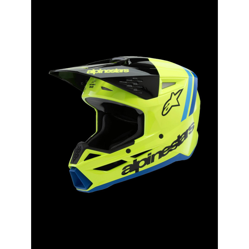 ALPINESTARS - CASCO MOTOCROSS BAMBINO S-M3 YOUTH RADIUM GIALLO FLUO/BLU/NERO