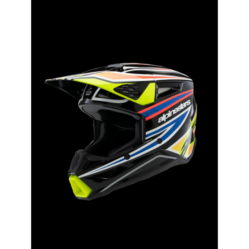 ALPINESTARS - CASCO MOTOCROSS BAMBINO S-M3 YOUTH WURX NERO/GIALLO FLUO/BLU/ROSSO