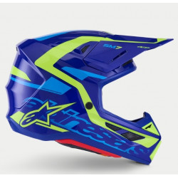 ALPINESTARS - CASCO MOTOCROSS S-M7 - BLU/GIALLO FLUO/AZZURRO