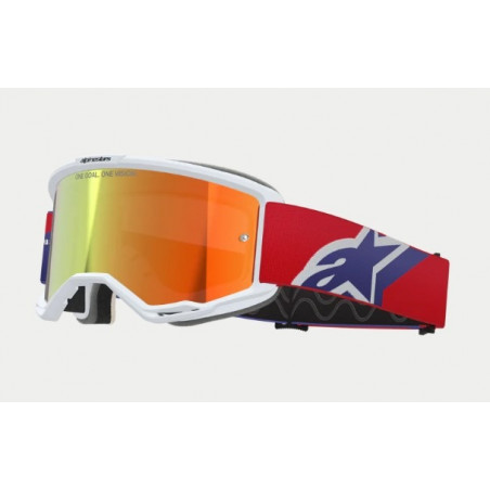 ALPINESTARS - MASCHERINA MOTOCROSS VISION 5 CORP LENTE SPECCHIATA ROSSA - BIANCO/ROSSO/VIOLA