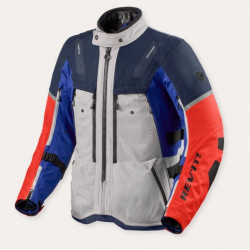 REV'IT - GIACCA MOTO TOURING SAND 5 H2O - GRIGIO/BLU/ROSSO