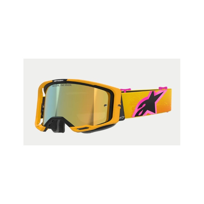 ALPINESTARS - MASCHERINA MOTOCROSS VISION 8 CORP LENTE A SPECCHIO ORO - GIALLO/ROSA