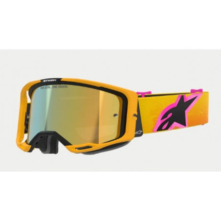 ALPINESTARS - MASCHERINA MOTOCROSS VISION 8 CORP LENTE A SPECCHIO ORO - GIALLO/ROSA