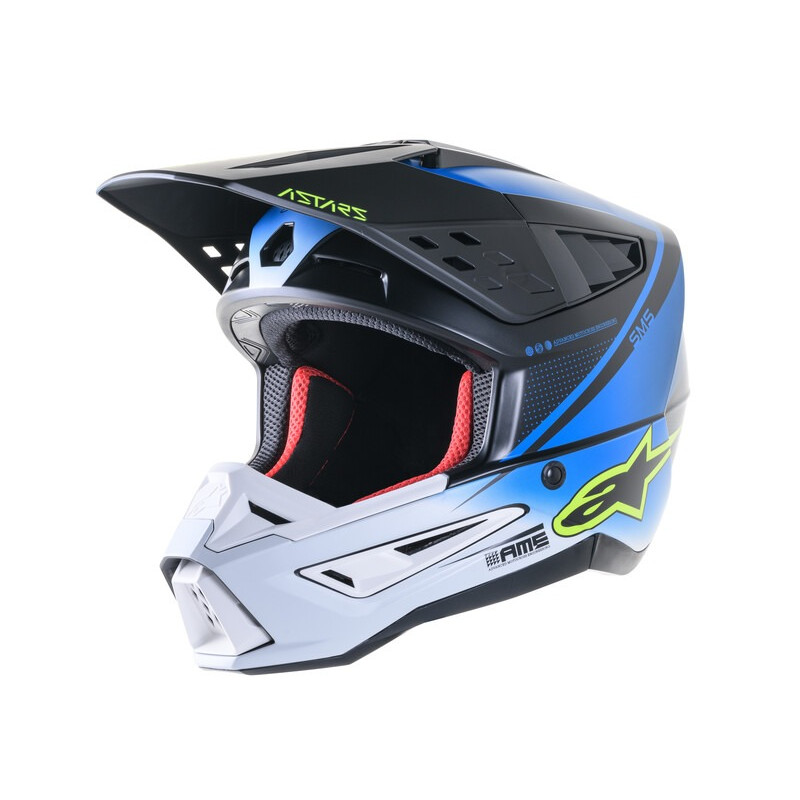 ALPINESTARS - CASCO MOTOCROSS S-M5 RAYON NERO/BLU/BIANCO/GIALLO FLUO ALPINESTARS - CASCO MOTOCROSS S-M5 RAYON NERO/BLU/BIANCO/GIALLO FLUO