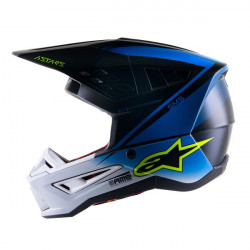 ALPINESTARS - CASCO MOTOCROSS S-M5 RAYON NERO/BLU/BIANCO/GIALLO FLUO