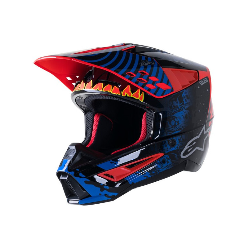 ALPINESTARS - CASCO MOTOCROSS S-M5 SOLAR FLARE NERO/BLU/ROSSO FLUO