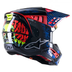 ALPINESTARS - CASCO MOTOCROSS S-M5 SOLAR FLARE NERO/BLU/ROSSO FLUO