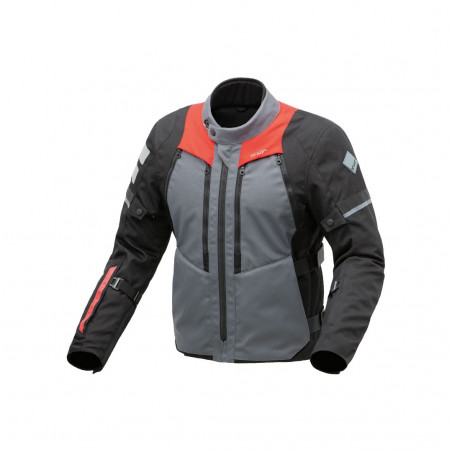 T.UR - GIACCA MOTO TOURING NEVADA NERO/GRIGIO/ROSSO