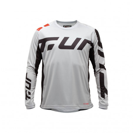 T.UR - MAGLIA MOTOCROSS T-THREE GRIGIO/NERO/ROSSO