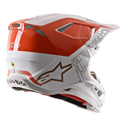 ALPINESTARS - CASCO MOTOCROSS SUPERTECH S-M8 TRIPLE ARANCIONE FLUO/BIANCO/ORO