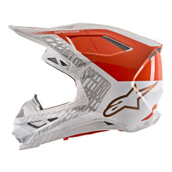 ALPINESTARS - CASCO MOTOCROSS SUPERTECH S-M8 TRIPLE ARANCIONE FLUO/BIANCO/ORO