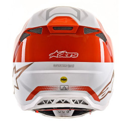 ALPINESTARS - CASCO MOTOCROSS SUPERTECH S-M8 TRIPLE ARANCIONE FLUO/BIANCO/ORO