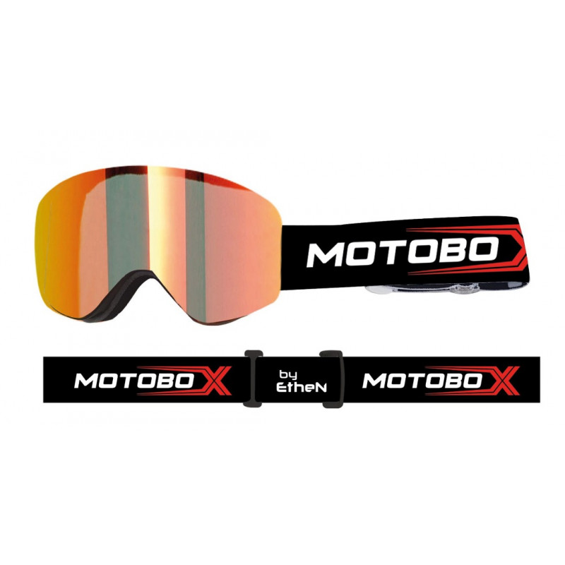 ETHEN - MASCHERINA MOTOCROSS MOTOBOX MAGNETIC LENTE A SPECCHIO - NERO