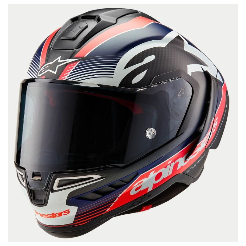 ALPINESTARS - CASCO MOTO INTEGRALE S-R10 TEAM CARBONIO OPACO/ROSSO/BLU