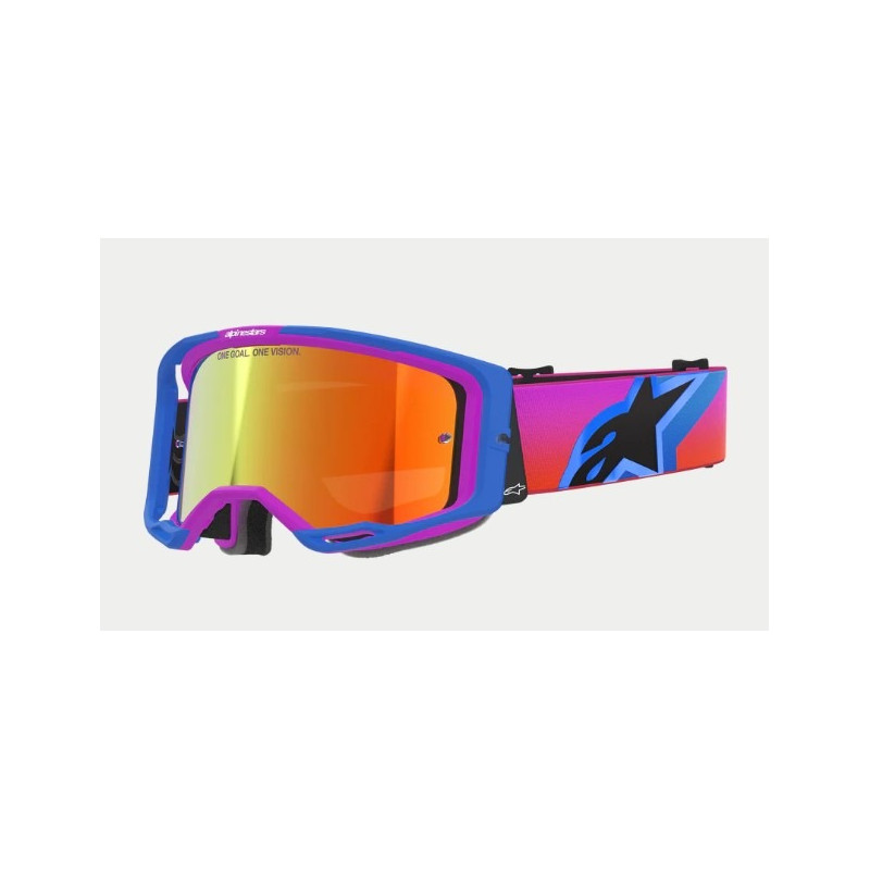 ALPINESTARS - MASCHERINA MOTOCROSS VISION 8 CORP LENTE A SPECCHIO ROSSA - BLU/VIOLA/ARANCIONE