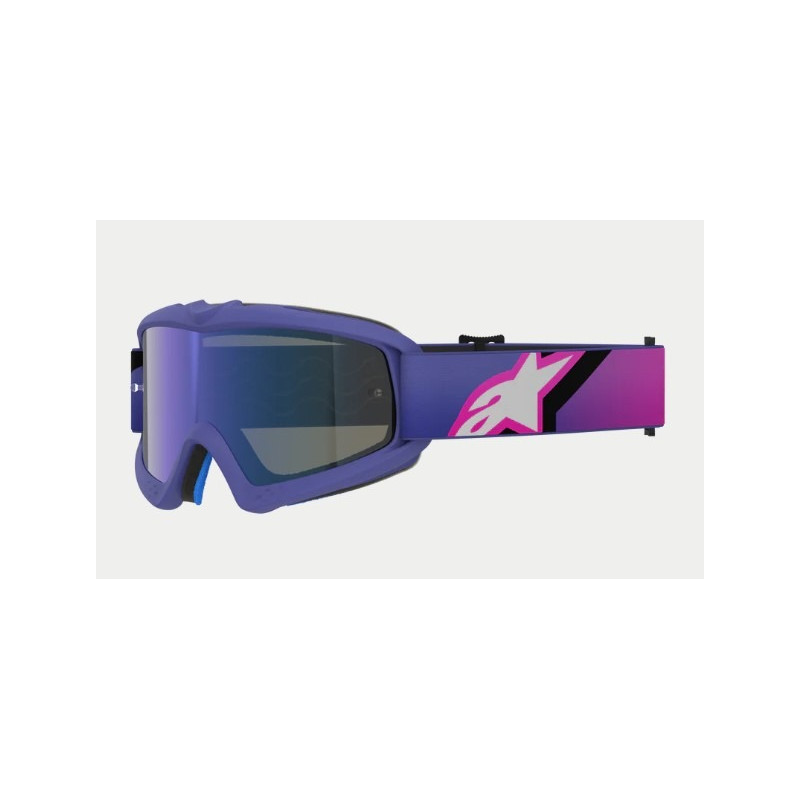 ALPINESTARS - MASCHERINA MOTOCROSS VISION YOUTH CORP LENTE A SPECCHIO BLU - VIOLA/ROSA