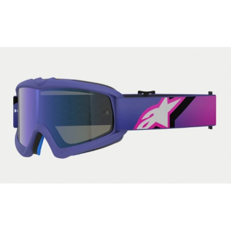 ALPINESTARS - MASCHERINA MOTOCROSS VISION YOUTH CORP LENTE A SPECCHIO BLU - VIOLA/ROSA