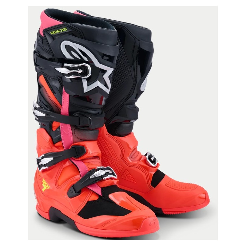 ALPINESTARS - STIVALI MOTOCROSS TECH 7 - NERO/ROSSO FLUO/ROSA