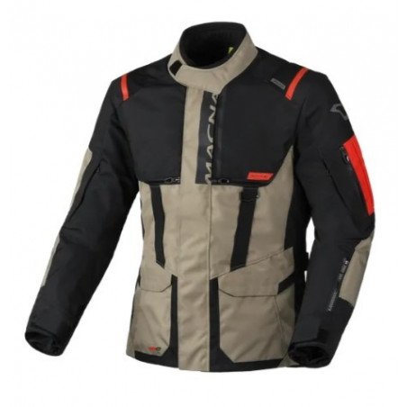 MACNA - GIACCA MOTO TOURING RANCHER 2.0 - NERO/MARRONE/ROSSO