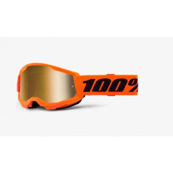 100% - MASCHERINA MOTOCROSS STRATA 2 YOUTH LENTE SPECCHIATA ORO 461251 - ARANCIONE