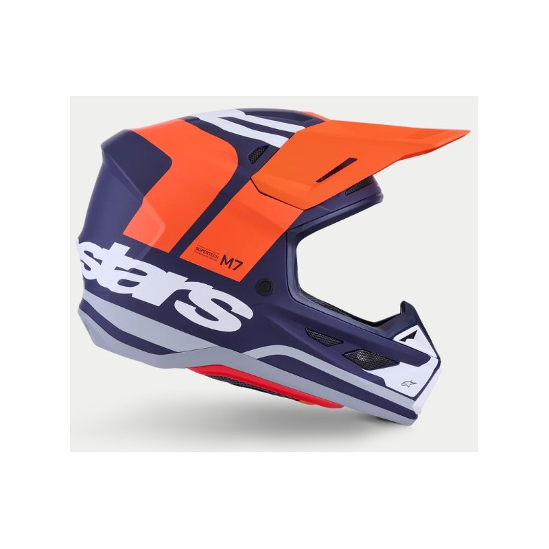 ALPINESTARS - CASCO MOTOCROSS S-M7 CORE - BLU/ARANCIONE/BIANCO