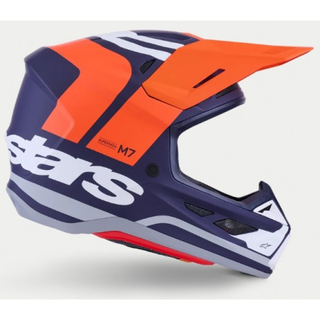 ALPINESTARS - CASCO MOTOCROSS S-M7 CORE - BLU/ARANCIONE/BIANCO