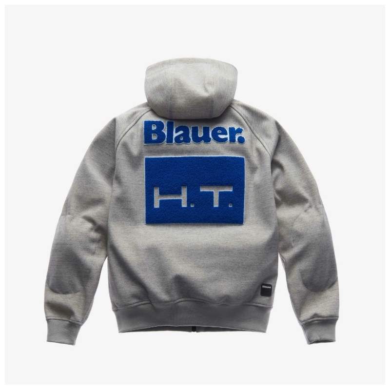 BLAUER HT - GIACCA MOTO URBAN EASY MAN HOODY - GRIGIO/BLU